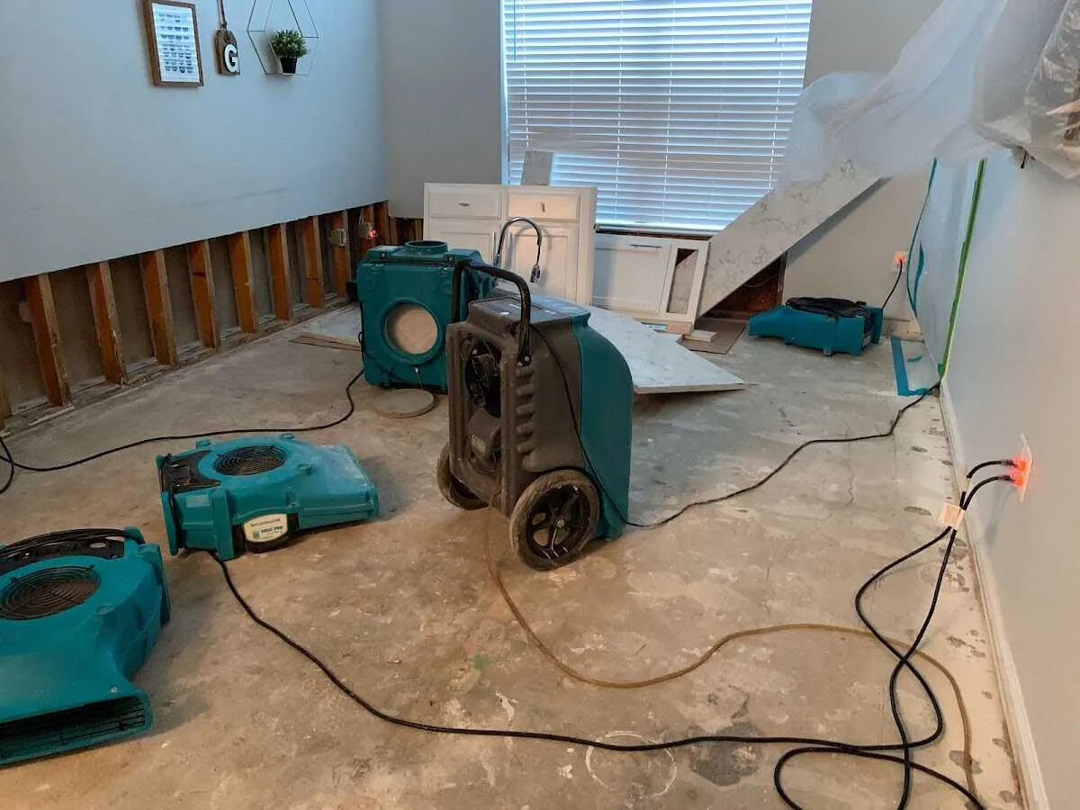 Dehumidifier in flood-cut room for Water Extraction & Removal in Houlton